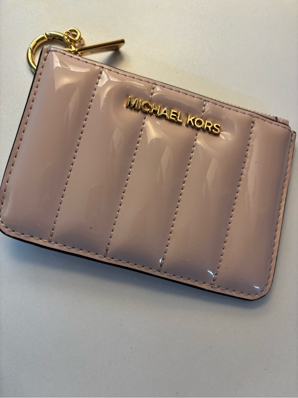 Michael Kors Patent Quilted Card Case - Blush